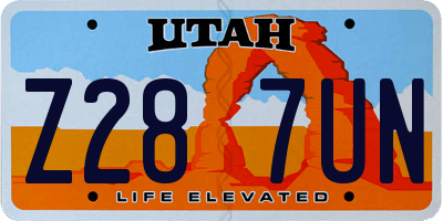 UT license plate Z287UN