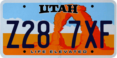 UT license plate Z287XF