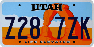 UT license plate Z287ZK