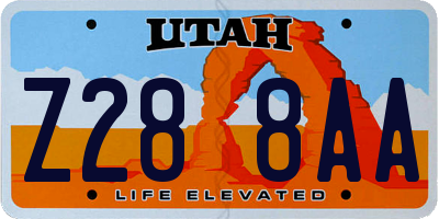 UT license plate Z288AA