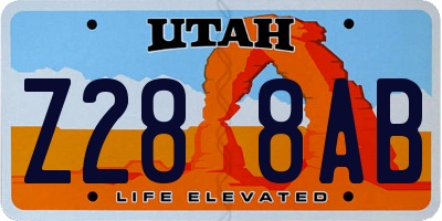 UT license plate Z288AB