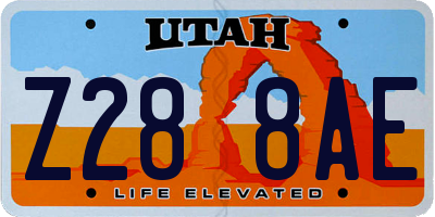UT license plate Z288AE