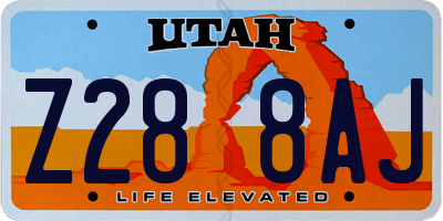 UT license plate Z288AJ