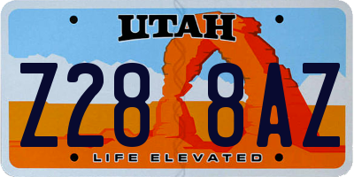 UT license plate Z288AZ