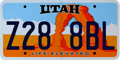 UT license plate Z288BL