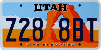 UT license plate Z288BT