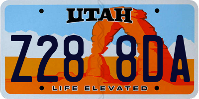 UT license plate Z288DA