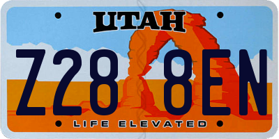 UT license plate Z288EN