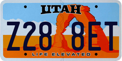 UT license plate Z288ET