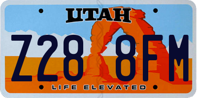 UT license plate Z288FM