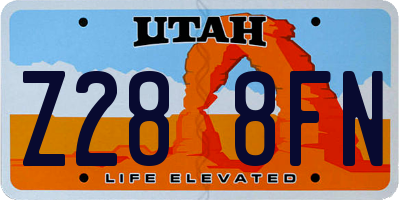 UT license plate Z288FN