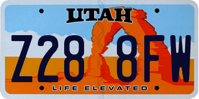 UT license plate Z288FW