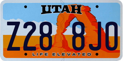 UT license plate Z288JO