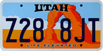 UT license plate Z288JT