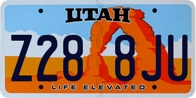 UT license plate Z288JU