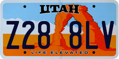 UT license plate Z288LV