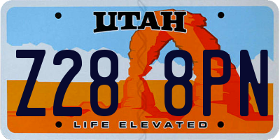 UT license plate Z288PN