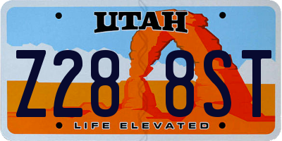 UT license plate Z288ST