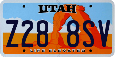 UT license plate Z288SV