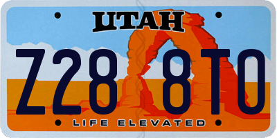 UT license plate Z288TO