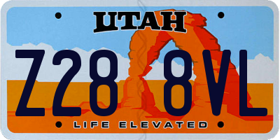 UT license plate Z288VL