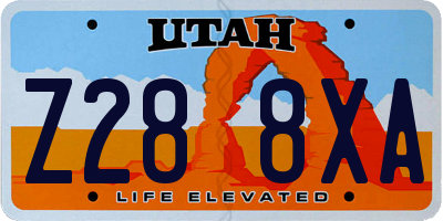UT license plate Z288XA