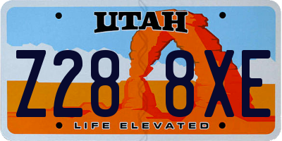 UT license plate Z288XE
