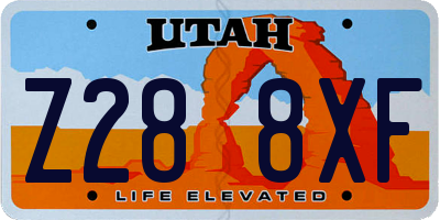 UT license plate Z288XF