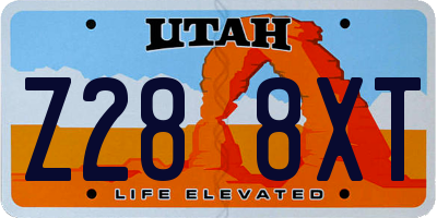 UT license plate Z288XT