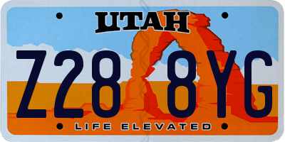 UT license plate Z288YG