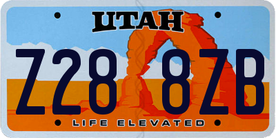 UT license plate Z288ZB
