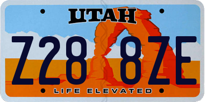 UT license plate Z288ZE