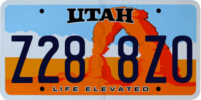 UT license plate Z288ZO