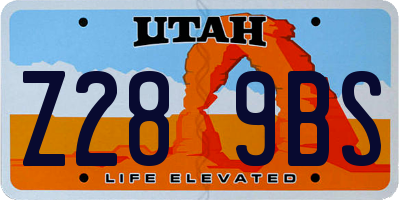 UT license plate Z289BS