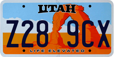 UT license plate Z289CX
