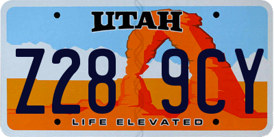 UT license plate Z289CY