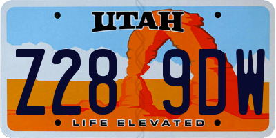 UT license plate Z289DW