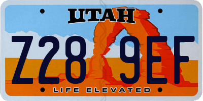 UT license plate Z289EF