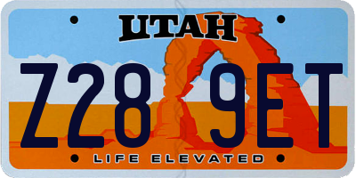 UT license plate Z289ET