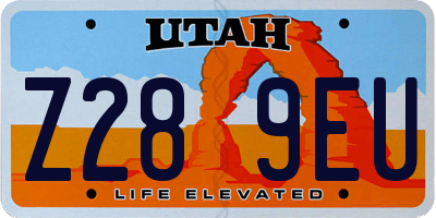 UT license plate Z289EU