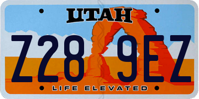 UT license plate Z289EZ