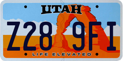 UT license plate Z289FI