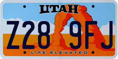 UT license plate Z289FJ