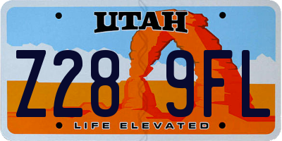 UT license plate Z289FL