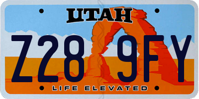 UT license plate Z289FY