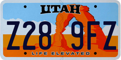 UT license plate Z289FZ