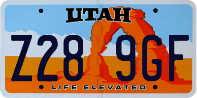 UT license plate Z289GF