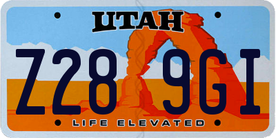 UT license plate Z289GI