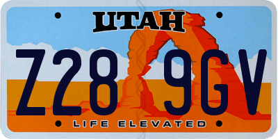 UT license plate Z289GV