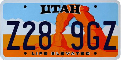 UT license plate Z289GZ